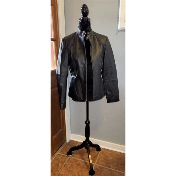 Gothic De Coded Black Leather Jacket Size M Steampunk Whimsigoth Witch Core - Picture 1 of 11